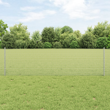 vidaXL Huzalkerítés 5 U Oszloppal Ezüst 0.6x10 m Acél építőanyag
