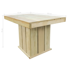 vidaXL impregnált fenyőfa kerti asztal 110 x 75 x 74 cm (44908) kerti bútor