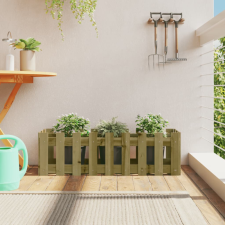 vidaXL impregnált fenyőfa kerti magaságyás kerítéssel 100 x 30 x 30 cm bútor