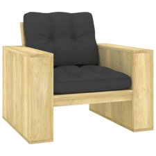 vidaXL impregnált fenyőfa kerti szék antracitszürke párnákkal kerti bútor