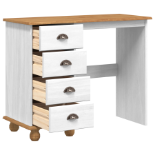 vidaXL Íróasztal "ASKIM" Fiókokkal Fehér 95x40x75 cm Tömbfa Fenyő (4105450) íróasztal