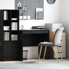 vidaXL Íróasztal Fekete Tölgy 80x50x76 cm Mérnöki fa íróasztal