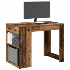 vidaXL íróasztal fiókkal és polccal régi fa 102x62x77,5 cm gépelt fa íróasztal