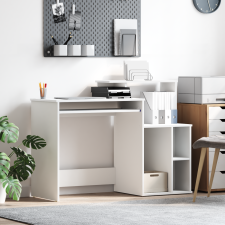 vidaXL Íróasztal tárolóval Fehér 120.5x44x88.5 cm MDF íróasztal