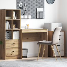vidaXL Íróasztal Tömör tölgy Mérnökfa 80 x 40 x 76 cm Íróasztal íróasztal
