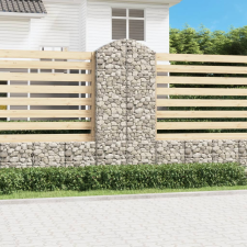 vidaXL íves horganyzott vas gabion kosár 100x30x220/240 cm kerti dekoráció