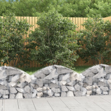 vidaXL íves horganyzott vas gabion kosár 100x30x40/60 cm kerti dekoráció