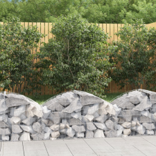 vidaXL íves horganyzott vas gabion kosár 100x50x40/60 cm kerti tárolás