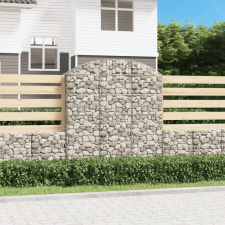 vidaXL íves horganyzott vas gabion kosár 150x30x160/180 cm kerti tárolás