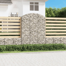 vidaXL íves horganyzott vas gabion kosár 150x30x200/220 cm kerti tárolás
