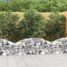 vidaXL íves horganyzott vas gabion kosár 150x30x40/60 cm kerti tárolás