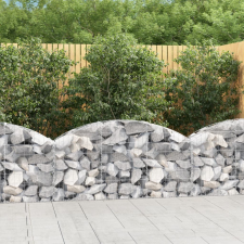 vidaXL íves horganyzott vas gabion kosár 150x30x60/80 cm kerti dekoráció