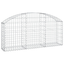 vidaXL íves horganyzott vas gabion kosár 150x30x60/80 cm (153443) kerti tárolás