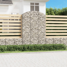 vidaXL íves horganyzott vas gabion kosár 150x50x220/240 cm kerti tárolás