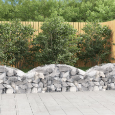 vidaXL íves horganyzott vas gabion kosár 150x50x40/60 cm kerti dekoráció