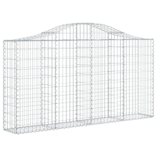 vidaXL íves horganyzott vas gabion kosár 200x30x100/120 cm (153385) kerti tárolás