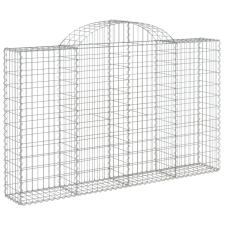 vidaXL íves horganyzott vas gabion kosár 200x30x120/140 cm (153486) kerti tárolás