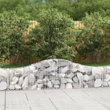 vidaXL íves horganyzott vas gabion kosár 200x30x40/60 cm kerti dekoráció
