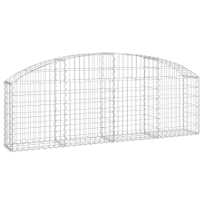 vidaXL íves horganyzott vas gabion kosár 200x30x60/80 cm (153463) kerti tárolás