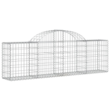 vidaXL íves horganyzott vas gabion kosár 200x30x60/80 cm (153483) kerti tárolás