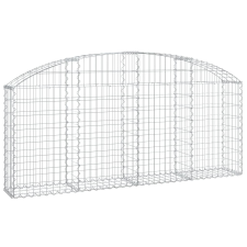 vidaXL íves horganyzott vas gabion kosár 200x30x80/100 cm (153464) kerti tárolás