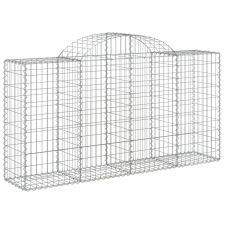 vidaXL íves horganyzott vas gabion kosár 200x50x100/120 cm (153495) kerti tárolás
