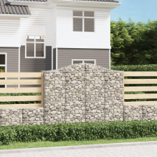 vidaXL íves horganyzott vas gabion kosár 200x50x160/180 cm kerti dekoráció