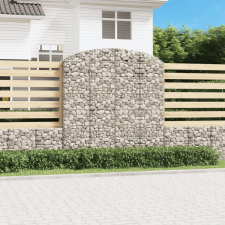 vidaXL íves horganyzott vas gabion kosár 200x50x200/220 cm kerti dekoráció