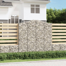vidaXL íves horganyzott vas gabion kosár 200x50x200/220 cm kerti tárolás