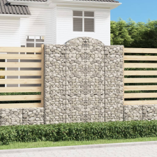 vidaXL íves horganyzott vas gabion kosár 200x50x220/240 cm kerti dekoráció