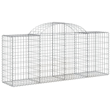 vidaXL íves horganyzott vas gabion kosár 200x50x80/100 cm (153494) kerti tárolás
