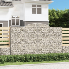 vidaXL íves horganyzott vas gabion kosár 300 x 30 x 180/200 cm kerti tárolás