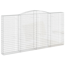 vidaXL íves horganyzott vas gabion kosár 400x30x200/220 cm (153530) kerti tárolás