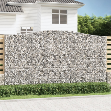 vidaXL íves horganyzott vas gabion kosár 400x30x220/240 cm kerti dekoráció