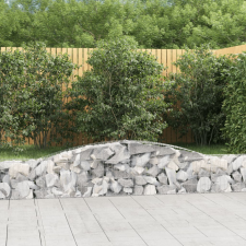 vidaXL íves horganyzott vas gabion kosár 400x30x40/60 cm kerti tárolás