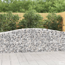 vidaXL Íves horganyzott vas gabion kosár 400x50x80/100 cm kerti tárolás