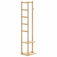 vidaXL kabátállvány kampókkal és polcokkal 38,5x30x156 cm bambusz bútor