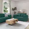  vidaXL Kanapé 2 pcs Sötétzöld 219 x 80 x 82 cm szövet