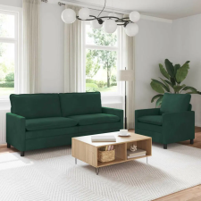 vidaXL Kanapé Szett 2 pcs Sötétzöld Bársony bútor