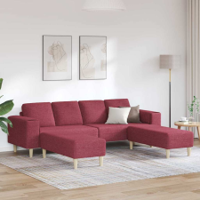 vidaXL Kanapé Szett 3 pcs bordó szövet bútor