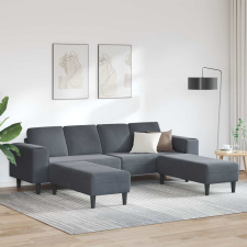 vidaXL Kanapé Szett 3 pcs Sötétszürke Bársony bútor