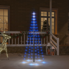 vidaXL karácsonyfa zászlórúdon 108 kék LED-del 180 cm karácsonyi dekoráció