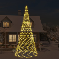 vidaXL karácsonyfa zászlórúdon 3000 meleg fehér LED-del 800 cm karácsonyi dekoráció