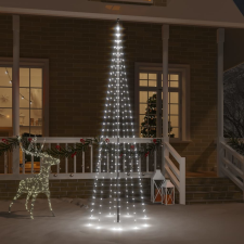 vidaXL karácsonyfa zászlórúdon 310 hideg fehér LED-del 300 cm karácsonyi dekoráció