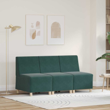 vidaXL Karfa Nélküli Modularis Kanapé Egység 3 pcs Sötétzöld bútor