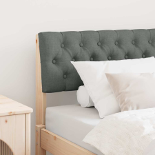 vidaXL Kárpitozott fejtámla Sötétszürke 90 cm Tömör fenyőfa ágy és ágykellék