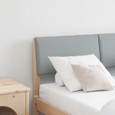 vidaXL Kárpitozott fejtámla Világosszürke 120 cm Tömör fenyőfa ágy és ágykellék