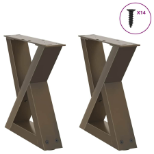 vidaXL Kávéasztal lábak 2 db Natúr acél 30x(30-31,3) cm Acél bútor