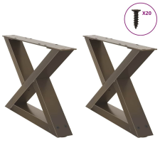 vidaXL Kávéasztal lábak 2 db Natúr acél 50x(30-31,3) cm Acél bútor