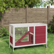 vidaXL kávébarna tömör fenyőfa nyúlketrec 103 x 44 x 69,5 cm ketrec, szállítóbox rágcsálóknak